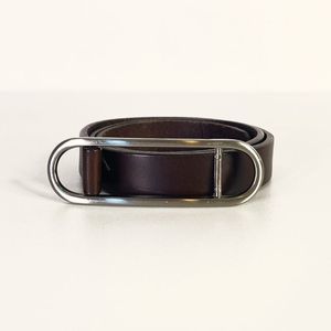 Eddie Bauer Dark Brown Genuine Leather Thin No Hole Belt
